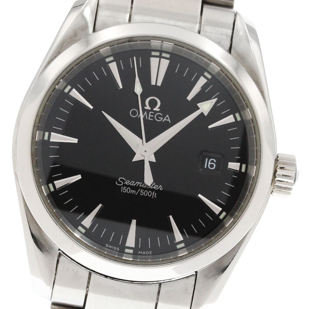 オメガ OMEGA 2518.50 シーマスター150 アクアテラ デイト クォーツ ボーイズ 保証書付き_845369【中古】