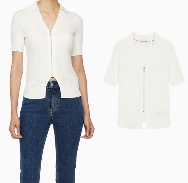Womens Zipper Polo Knit (J223933)