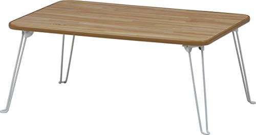 不二貿易 ローテーブル 四角 折りたたみテーブル ミニ 幅75奥行50高さ32cm ナチュラル 完成品 角が丸い 持ち運び簡単 アウトドア ピクニック 14415