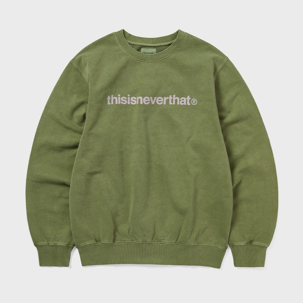 ディス・イズ・ネヴァー・ザット T-ロゴ LT クルーネックモスグリーン