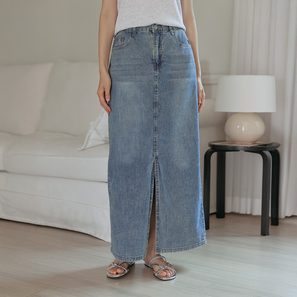 ベイリンサマースリットデニムマキシスカート