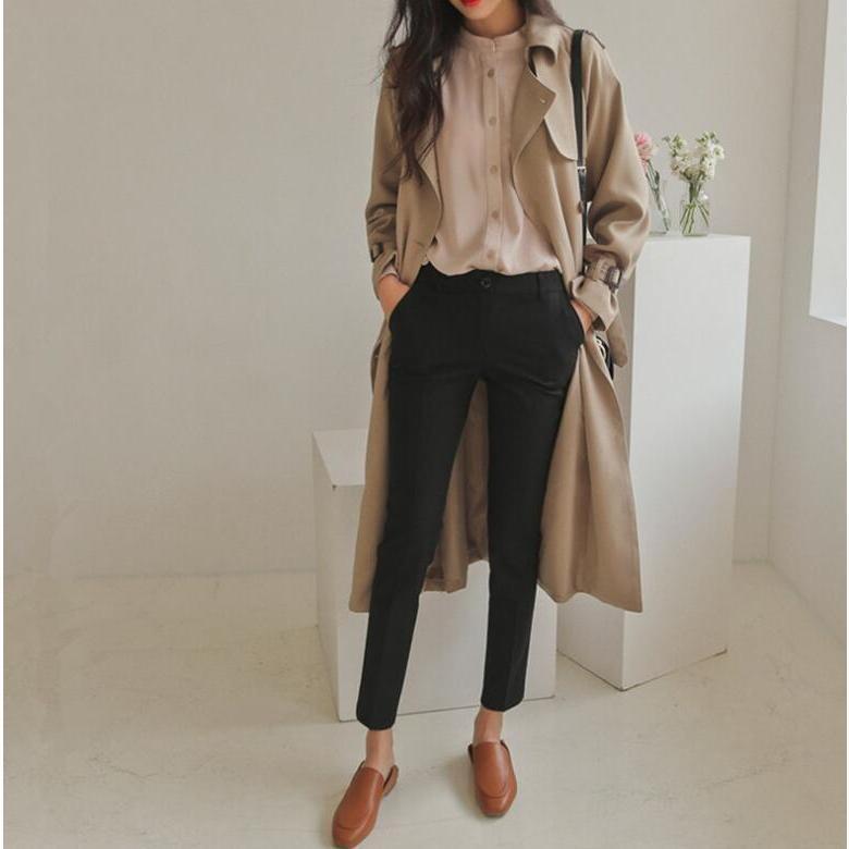 トレンチコート スプリングコート レディース 春 アウター ロングコート 秋 ロング 長袖 ベルト 暖かい 防寒 羽織