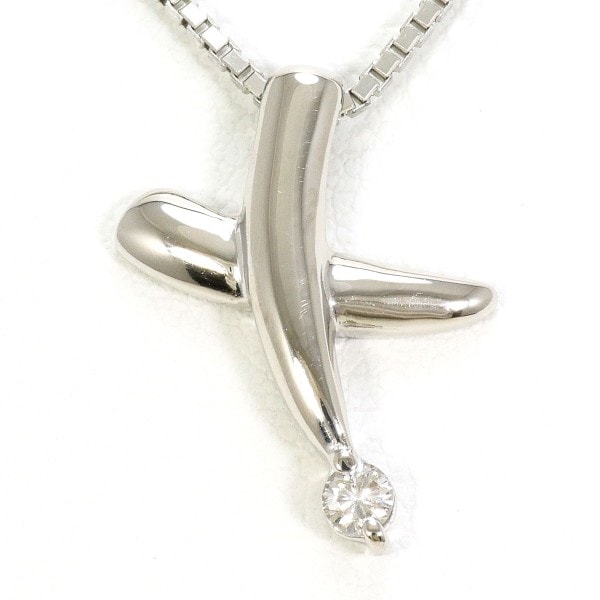 PT900 プラチナ PT850 ネックレス ダイヤ 0.07 約40cm ジュエリー 中古