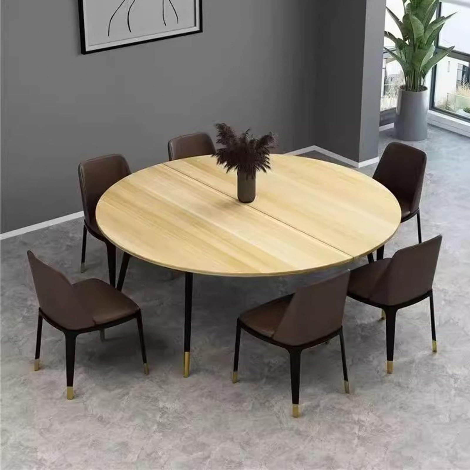 大きな丸型折りたたみテーブルトップ木製テーブルトップエクステンダー一時的なダイニングテーブルやキッチンテーブルの拡張にテーブルトップのみ結婚式やパーティーイベントに最適収納も簡単(Wood