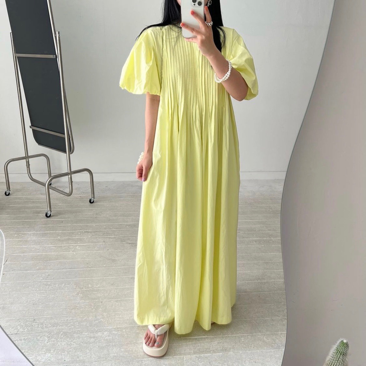 プリーツトップマキシワンピース かわいい 韓国系 高級感 インポート 体型カバー インポート おしゃれ 大きいサイズ セクシー