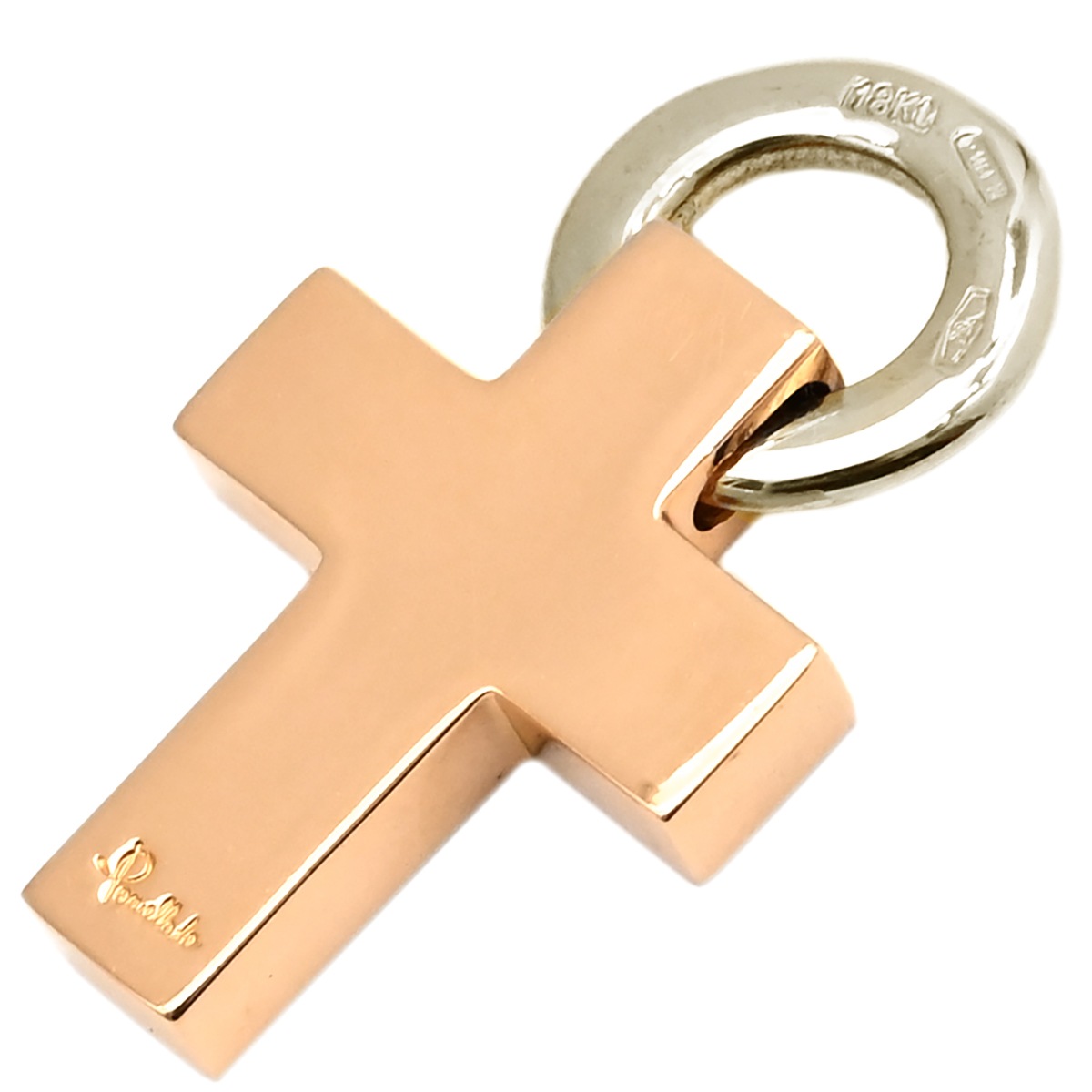 ポメラート Pomellato ペンダントトップ エンジェルクロス K18PG K18WG ピンクゴールドXホワイトゴールド ネックレストップ 18KT 【中古】