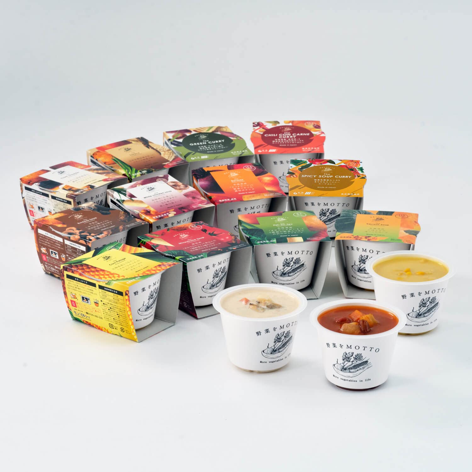 野菜をMOTTO 野菜スープ 12個 セット (おまかせ/ご自宅用) レトルト スープ カップスープ 常温保存 (レンジで1分 / 国産野菜)