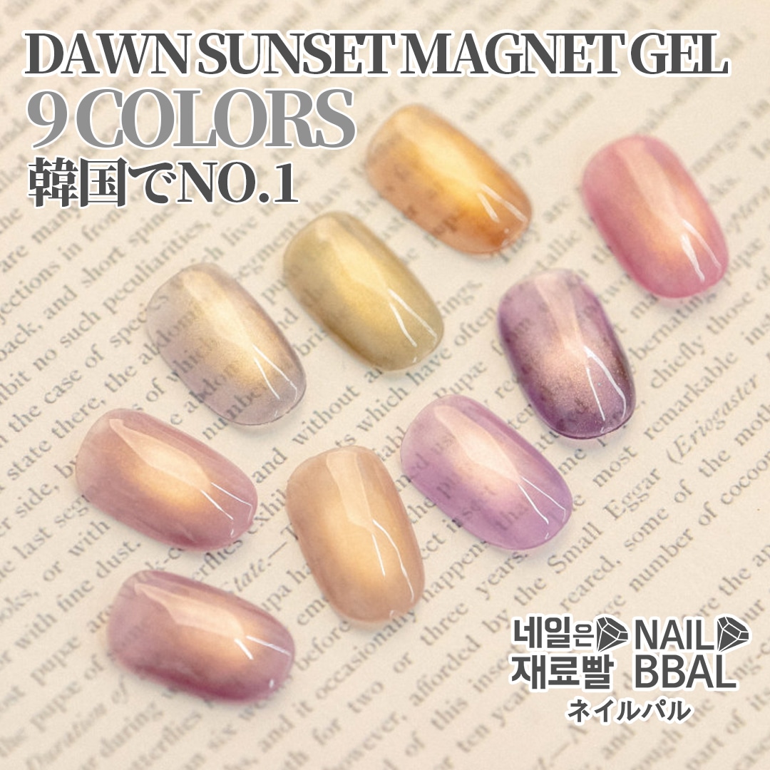 【ネイルパル正規品】DAWN SUNSET MAGNET GEL[9色セット]韓国ネイル 새벽노을자석젤 9종세트 5,810円