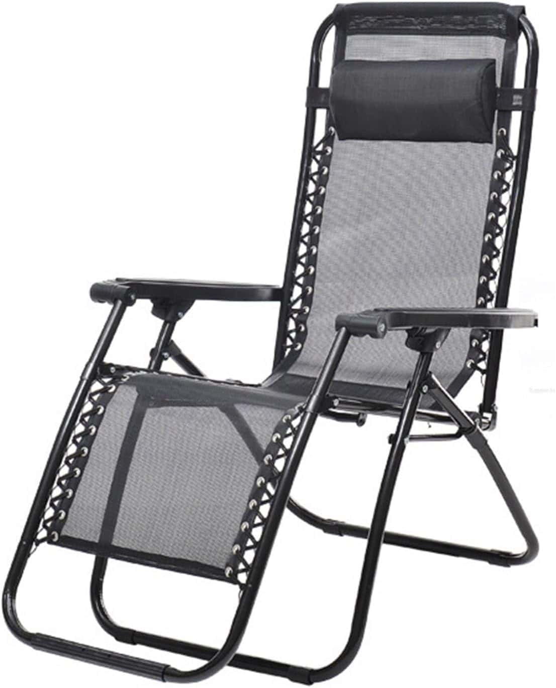 リクライニングチェア 折り畳み椅子 一人掛け 通気性 夏用 ゼログラビティーチェア リラックス ラウンジチェア 段階調節 背もたれ 肘掛け 枕付き 仮眠 カーキ 58*70*106cm 奥行き149c
