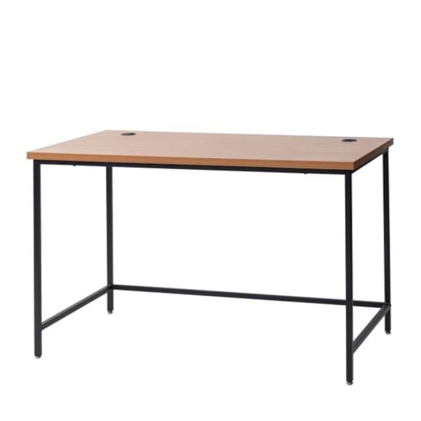 黒アイアンの脚のシンプルなデスク 120cm幅 カジュアル モダン 北欧 インダストリアル デスク ワークデスク 勉強机 黒 ブラック 書斎 リビング