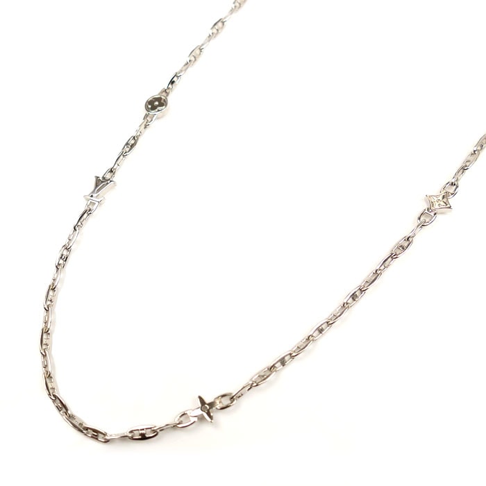 LOUIS VUITTON ルイ・ヴィトン メタル LV スピード ネックレス M02225 OB2284 58cm レディース 中古 美品