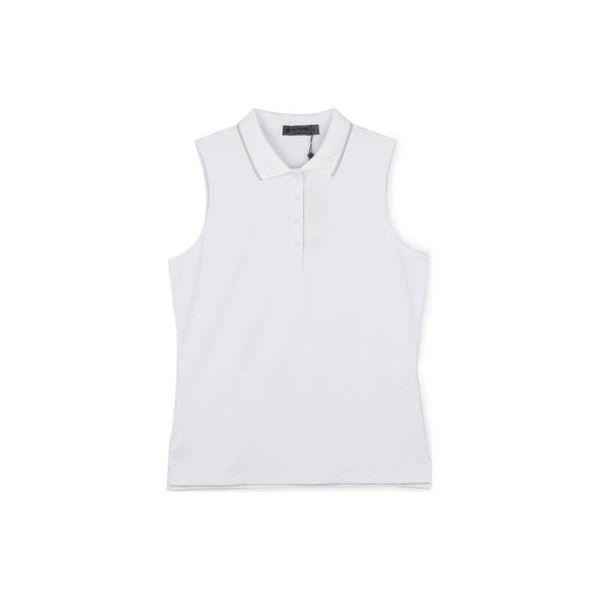 女性プリーツカラーホワイトカラーTシャツ119717552