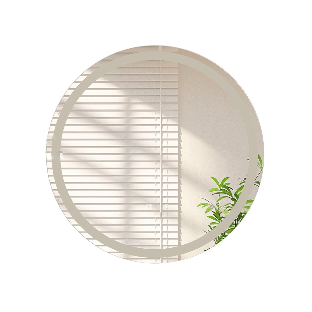 【国内即日発送】LED浴室ミラー 丸型 60*60CM ウォールミラー 洗面ミラー 化粧鏡 壁掛け鏡 照明付き ドレッサー 洗面所 洗面台 省エネ 明るさ調整 曇り防止機能 照明付き 防水加工 飛散防