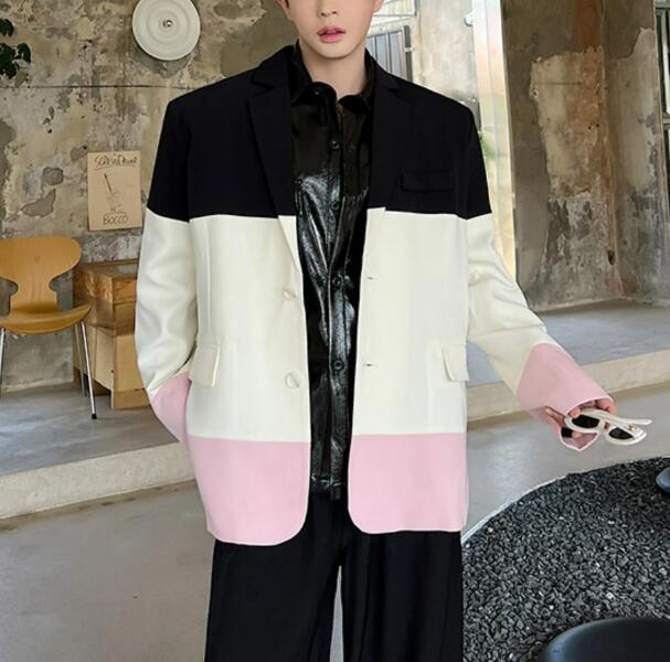 テーラードジャケットアウター23新作 韓国 ファッションメンズブレザー 長袖 XF77