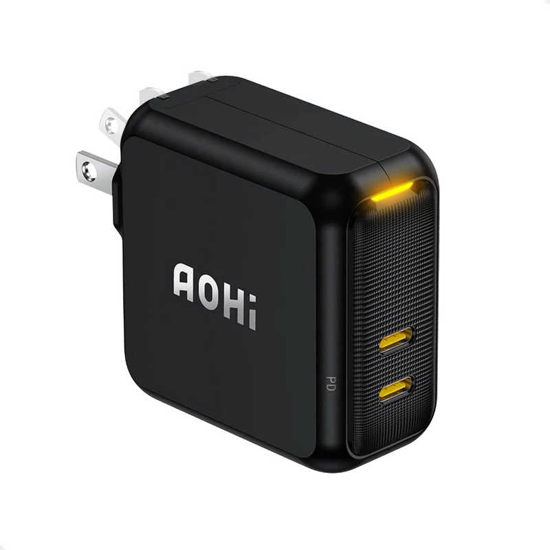 AOHI　PD-USB充電器 Magcube PRO 100W USB C×2ポート PC/タブレット/携帯電話 100W急速充電 ブラック　RE-JEMP100BL1