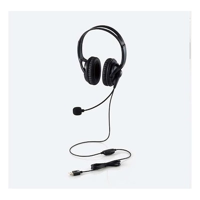 他サイト： エレコム 有線ヘッドセット USB接続 オーバーヘッド 両耳（ブラック） HSHP02SUBKの商品画像