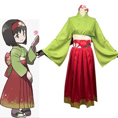 ポケットモンスター エリカ 和服 着物 浴衣 大人用 コスプレ衣装 コスチューム ハロウィン 変身 仮装 変装 コスチューム一式