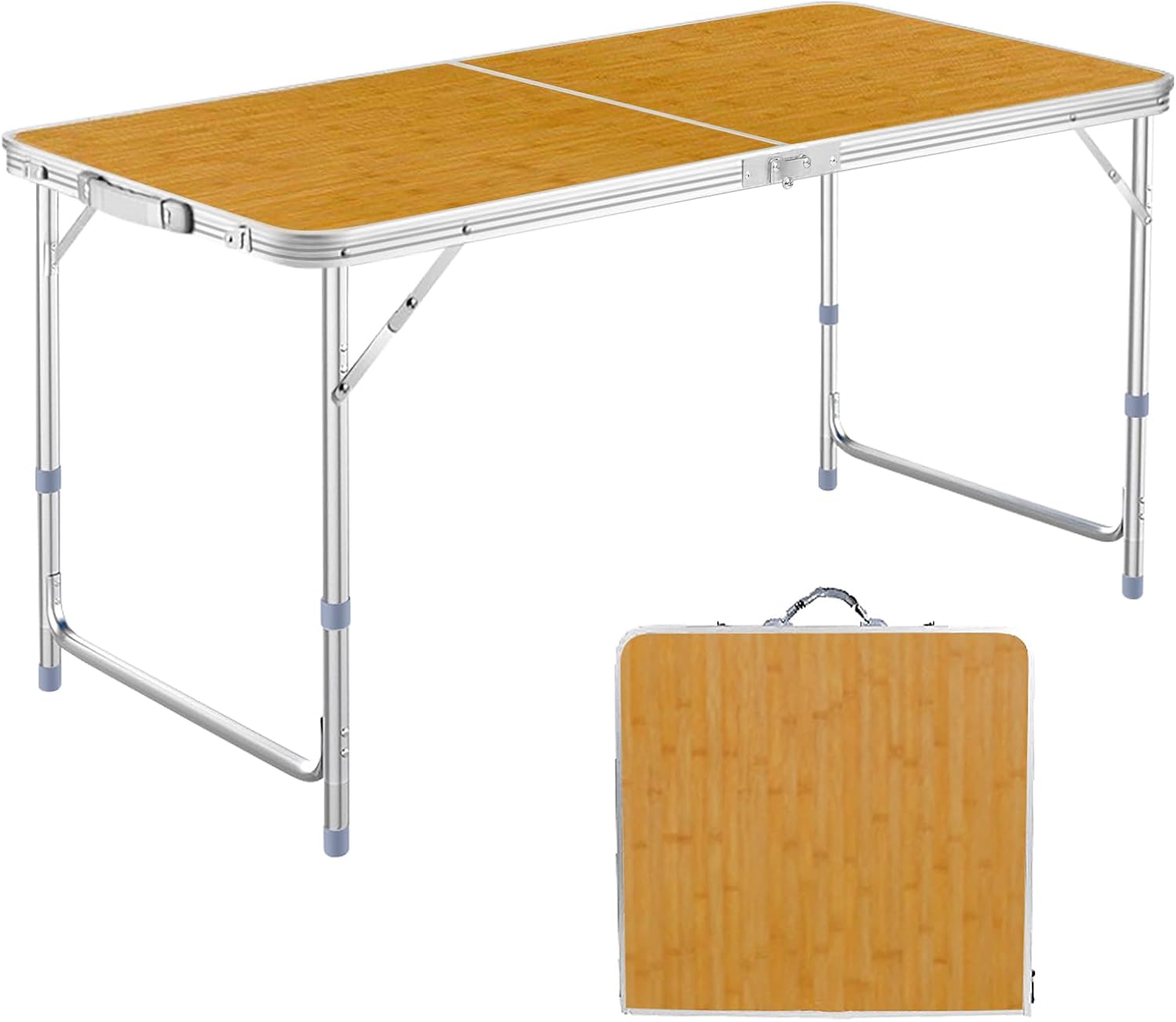 折りたたみ式テーブル 120cm/180cm 高さ3段階調整可能 コンパクト収納 簡単組立 キャンプ・ピクニック用