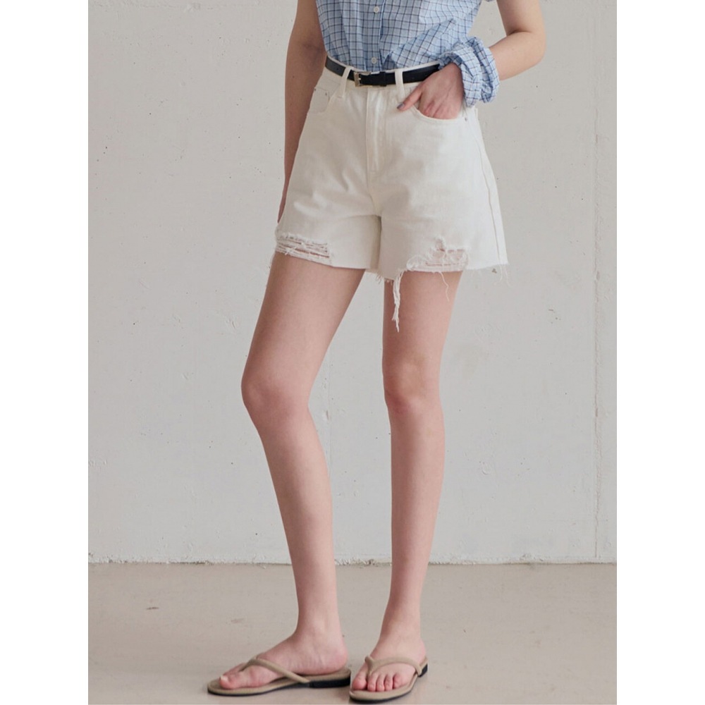 slowlolli ヘイズカッティングショーツパンツ 3色