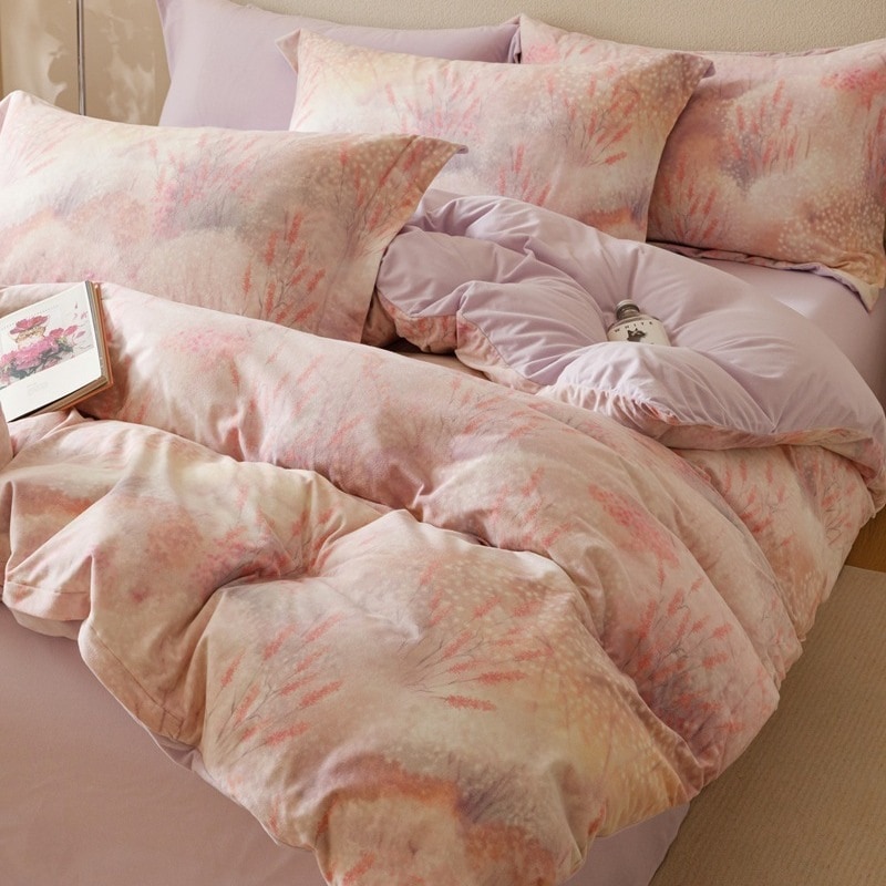 高級で柔らかい起毛フリースの寝具 4 点セット冬の暖かさミルクフリースコーラルフリースの羽毛布団カバーシーツ寝具