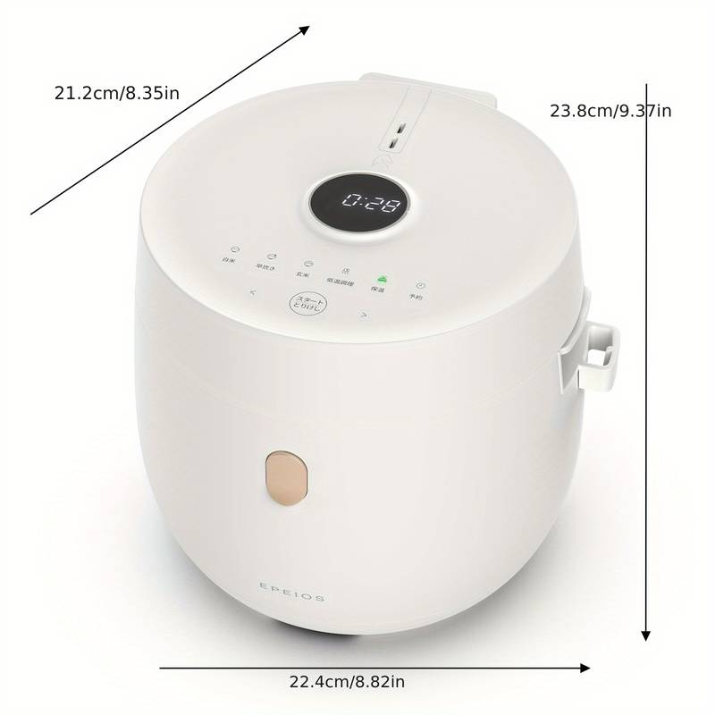 コンパクト多機能炊飯器 シングル用 3～4合 低温調理 タイマー予約 24時間保温 白米・玄米・雑穀米・オートミール対応 電子レンジ対応 ミニ電気炊飯器 省エネ350W 2L容量 お手入れ簡単 新生活