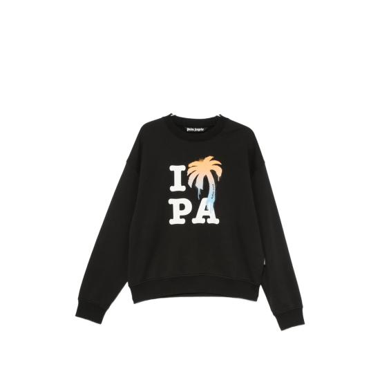 PALM ANGELS Men Sweatshirts PMBA08HS26 FLE006 1001 BLACK