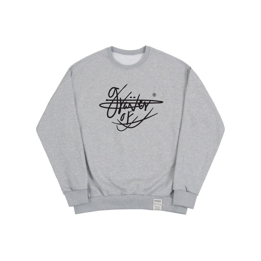 GRAVER ビッグレタリングサインスウェットシャツグレーブラックロゴ 8,026円