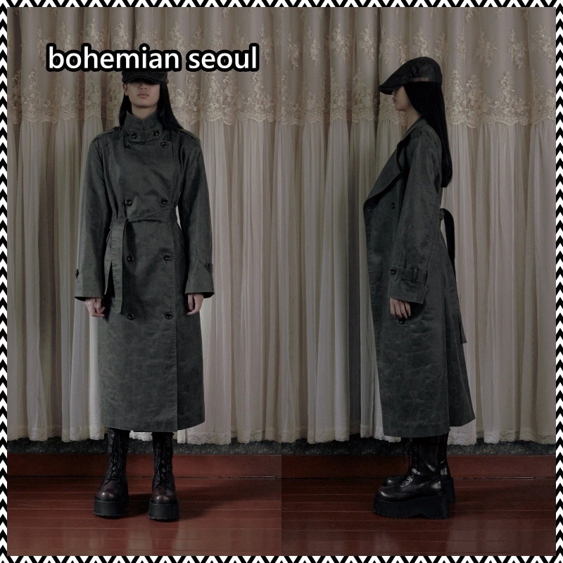 bohemian seoul COTTON SUEDE TRENCH COAT