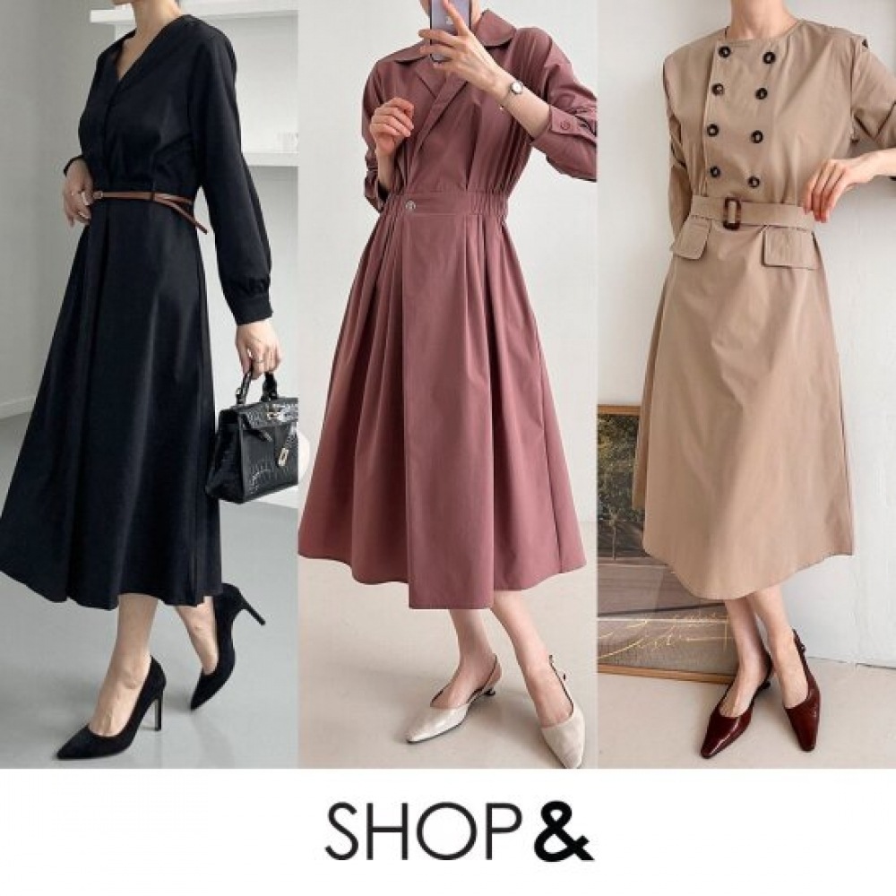 ショップアン レディース オフィス ロングスリーブ ワンピース