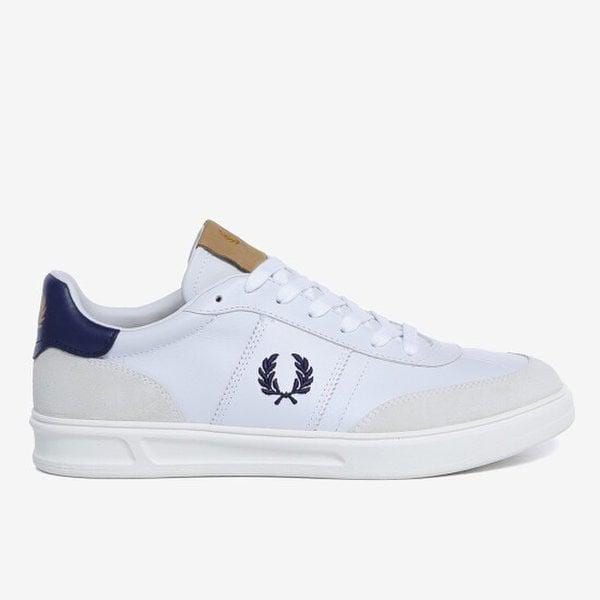 男性（FRED PERRY）B400 レザー スエード ホワイト レザー スニーカー_SFPM2234298_200