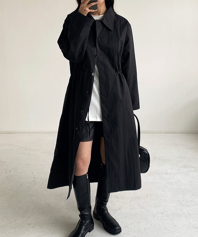 [MDおすすめ!/コークオリティーフィット保障] マキシトレンチコート-迷路