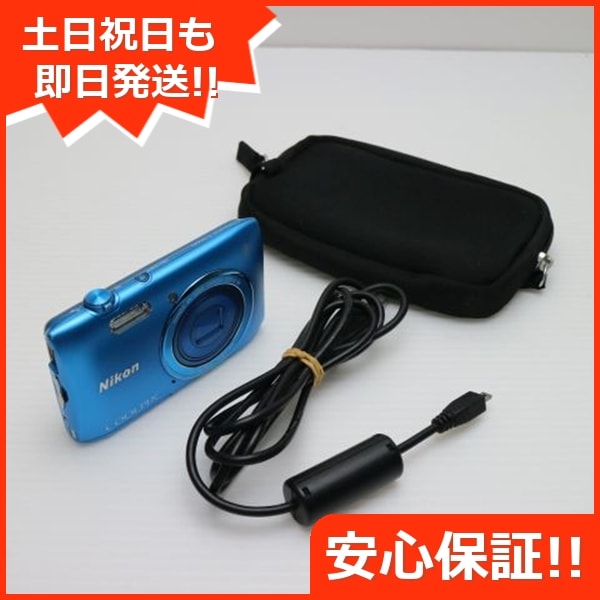 超美品 COOLPIX S3600 コバルトブルー デジカメ ニコン 64