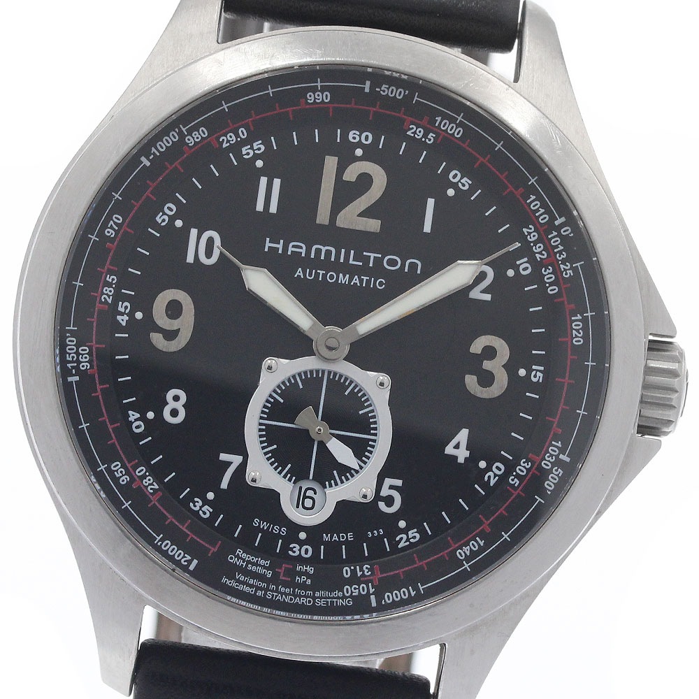ハミルトン HAMILTON H766550 カーキ アビエーション スモールセコンド 自動巻き メンズ 保証書付き_962545【中古】