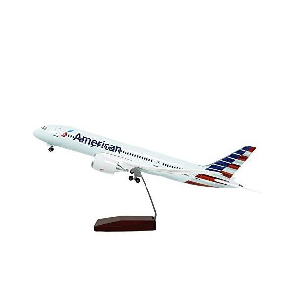 HANG OU 46CM LED Light 1:130 Model Airplane American Airline Model Planes Boeing 787 with Landing Ge