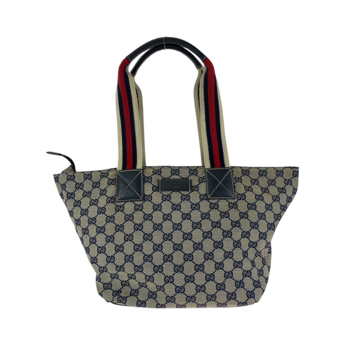 美品 ネイビー グレー レッド シルバー金具 GGキャンバス 131230 トートバッグ ショルダーバッグ レディース 409506