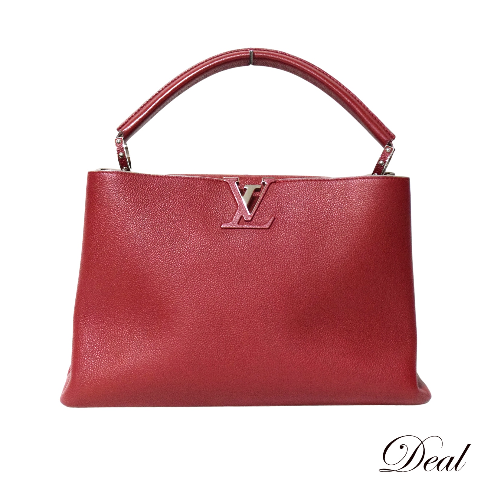 ルイ・ヴィトン カプシーヌMM コクリコ M94631 トリヨンレザー レッド レディース ハンドバッグLV