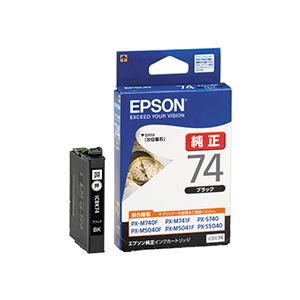 (まとめ) エプソン EPSON インクカートリッジ ブラック ICBK74 1個 (×10セット)