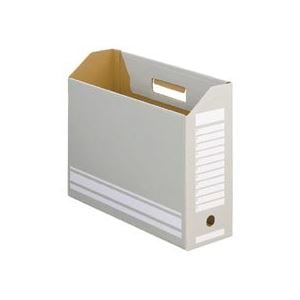 (まとめ) TANOSEE ボックスファイル A4ヨコ 背幅100mm グレー 1パック(10冊) (×10セット)