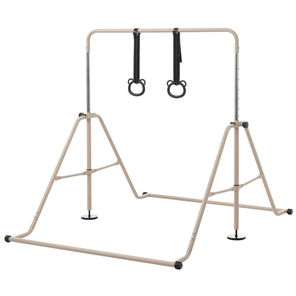 【国内出荷-送.料.無.料】子供用鉄棒11段階調節鉄棒てつぼうさか上がりアジャスタ一付き室内屋外折りたたみ式吊り輪付き