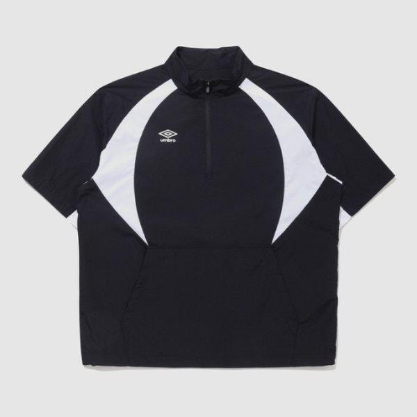 ジャケット JQS UQ221SWT54-BLK ダブルカット半袖スタンドネックアノラック / BLACK