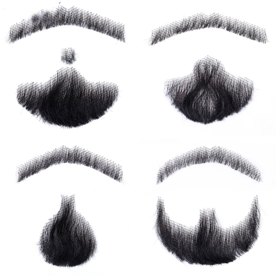 偽のひげシミュレーションひげ自然で現実的な映画やテレビのメイクアップ小道具男性のひげ口ひげ手かぎ針編み