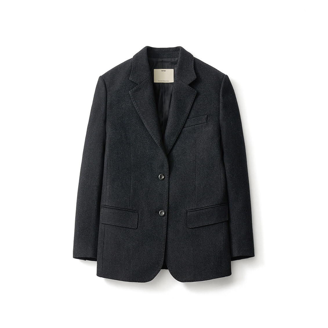 【POTTERY】 W WOOL SINGLE BREASTED JACKET : CHARCOAL GRAY