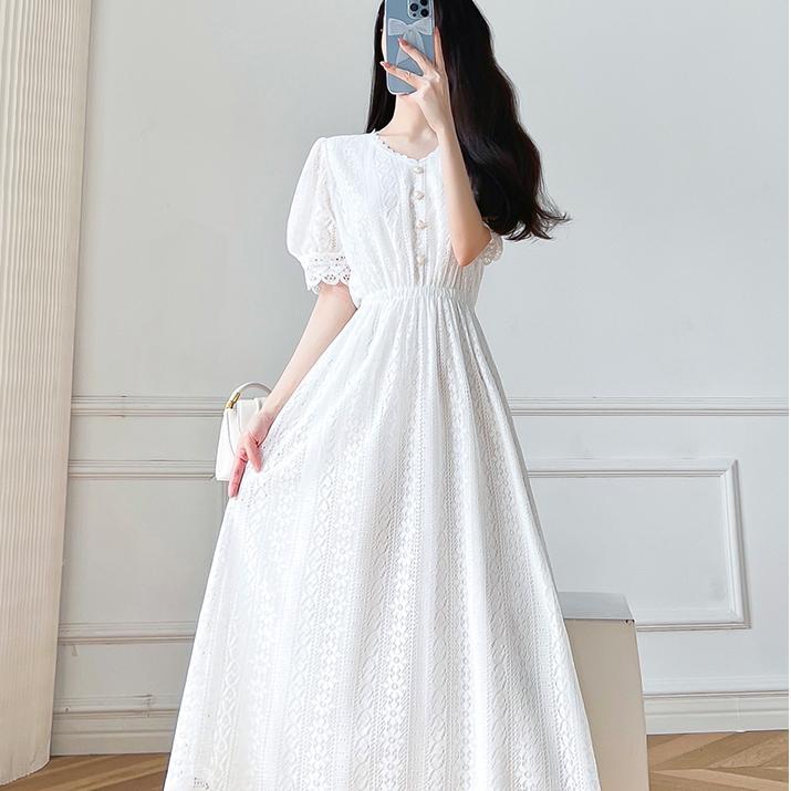 ワンピース フレアワンピース ロング丈 半袖 Vネック フレア セミフレア レース かわいい 大人可愛い きれいめ シンプル カジュアル 大人 上品 おしゃれ お洒落 かっこいい 大人可愛い 大人女子 5,980円