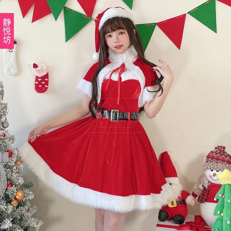 日本のサンタクロース 赤 セクシー チューブトップ ドレス ステージ クリスマス衣装 女性用 クリスマス衣装
