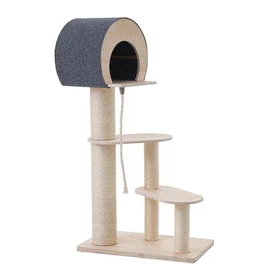 【国内即日発送】キャットタワー 猫タワー キャットツリー スリム 高さ129cm 据え置き ネコタワー 上り下りしやすい 爪とぎポール 木製 可愛い 子猫 大型猫 ペット用品 おしゃれ