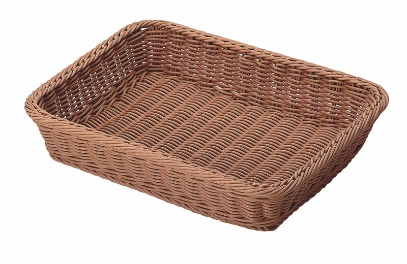 （まとめ買い）トーダイ PPラタン 角型フードバスケット 10枚取 S ブラウンVB-902-BR [x3]