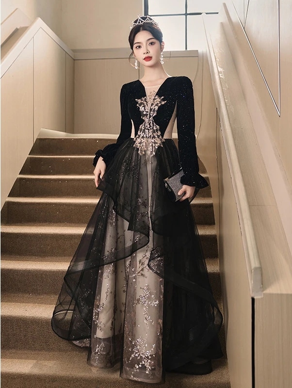 パーティードレス ロングドレス 披露宴 結婚式 マキシ丈 発表会 演奏会フォーマルドレス ドレス 二次会 忘年会 演出舞台 ピアノお呼ばれ