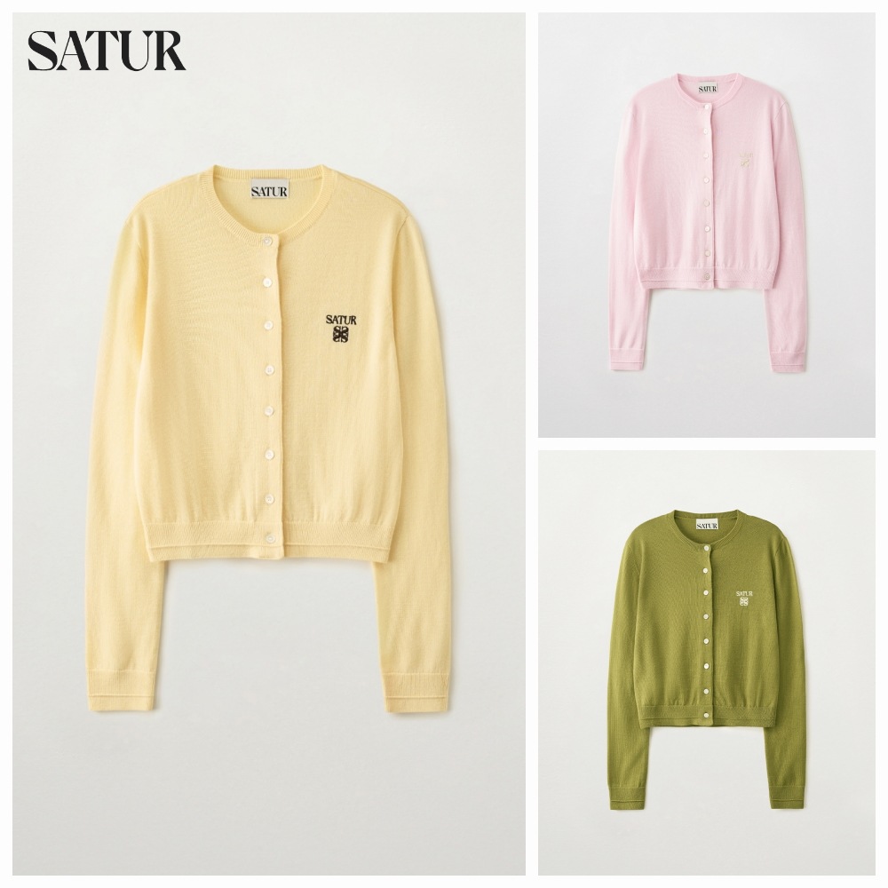 (w) Loren Basic Crewneck Fine Cardigan /[正規品]