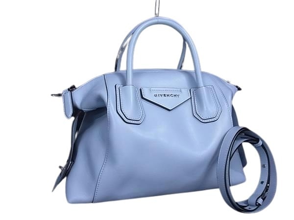 ハンドバッグ アンティゴナ ソフト スモール レザー - 2WAY シルバー金具 ライトブルー ショルダーバッグ トートバッグ ショッピングバッグ 鞄 ブランド ビジネス【本物保証】