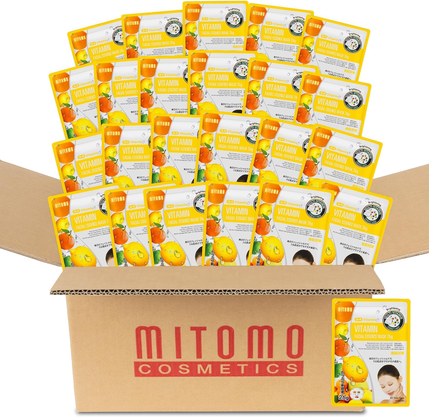 日本製 ビタミンＣ 清净透明 美容シートマスク/800枚x1セット＝800枚/美容液/スキンケア 潤いマスクパック[MTSS00516-A-4x080]